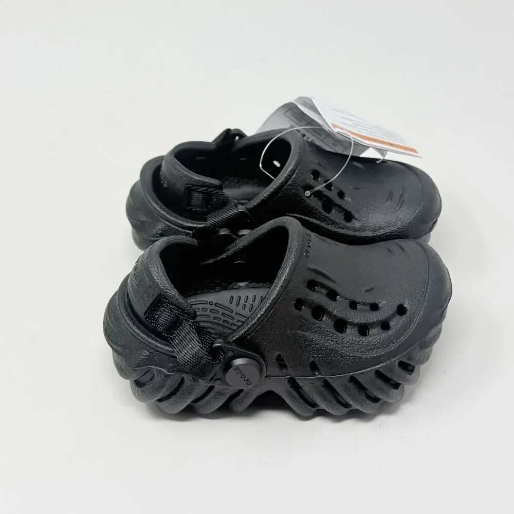 Crocs Echo Clog Shoes Toddler Baby Size 4 Black Comfort Summer Water Beach